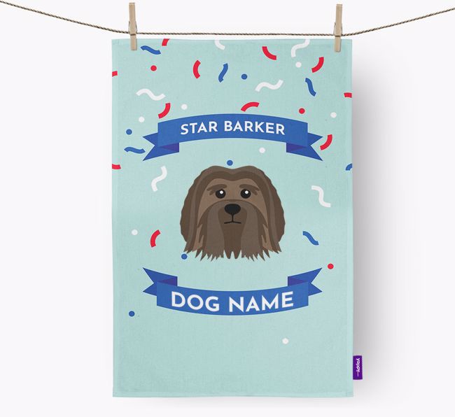 Personalised 'Star Barker' Tea Towel with {breedFullName} Icon